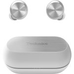 Technics EAH-AZ70 bezprzewodowe słuchawki douszne z redukcją szumów (przetwornik 10mm, mikrofon MEMS, zgodność z asystentami głosowymi), srebrne
