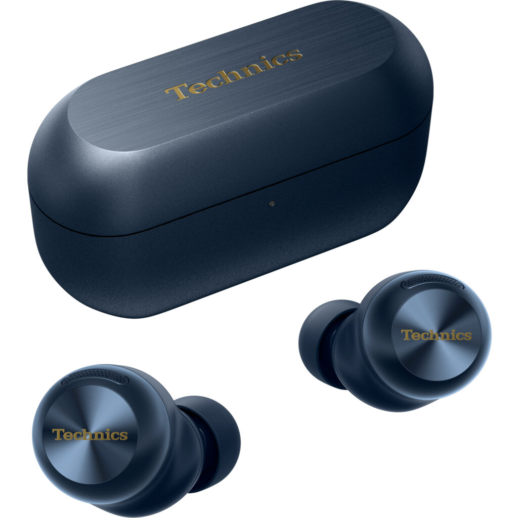 Technics AZ100 Moonlight Lilac 9 Technics EAH-AZ100 douszne słuchawki TWS z ANC (przetwornik Magnetic Fluid Driver, ładowanie indukcyjne, Voice Focus AI, Multipoint 3 szt), granatowe